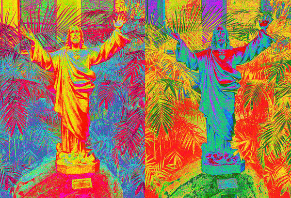 Jesus Poster featuring the digital art Double Jesus by Steve Fields