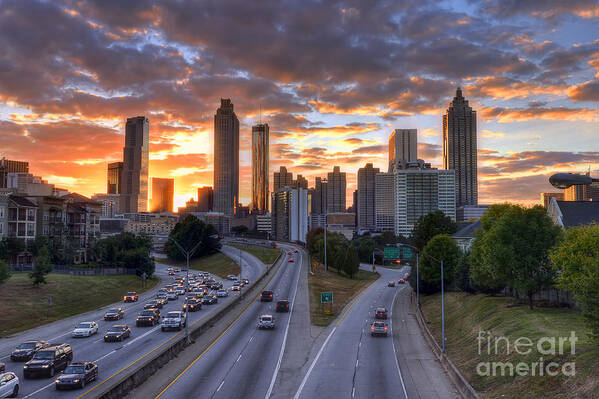 Downtown Poster featuring the photograph Downtown Atlanta by Eddie Yerkish