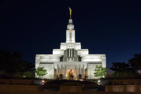 K. Bradley Washburn Poster featuring the photograph Draper Temple at Night by K Bradley Washburn