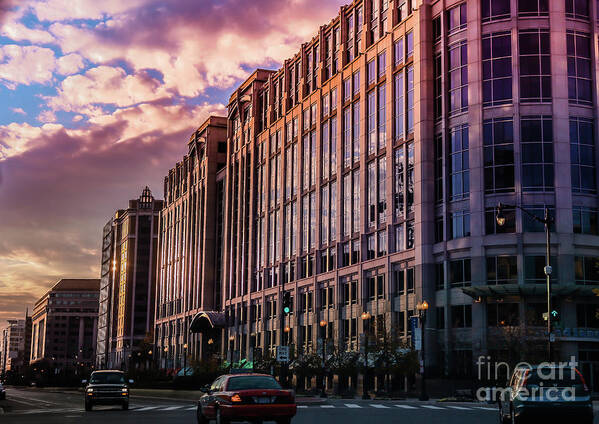 Washington Poster featuring the photograph Driving downtown Washington DC by Claudia M Photography