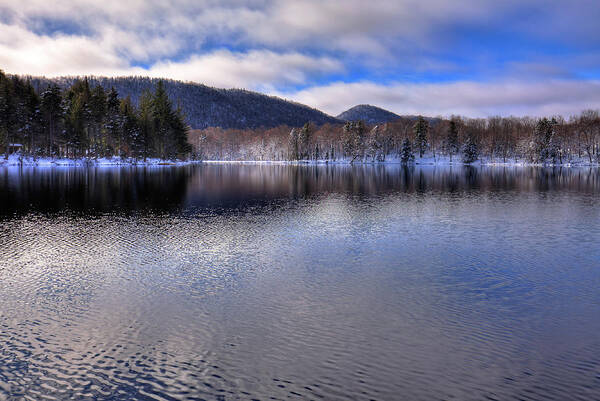 Hdr Poster featuring the photograph Early Snow on West Lake by David Patterson