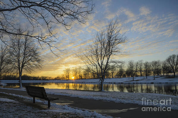 Sunset Poster featuring the photograph East Lake Winter Sunset by Tamara Becker