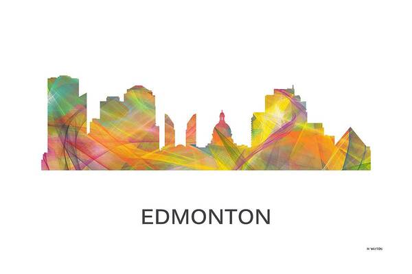 Edmonton Alta. Skyline Poster featuring the digital art Edmonton Alta. Skyline by Marlene Watson