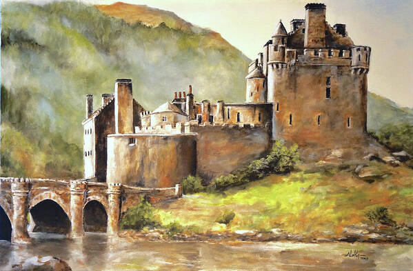 Isle Of Skye Poster featuring the painting Eilean Donan Castle by Alan Lakin