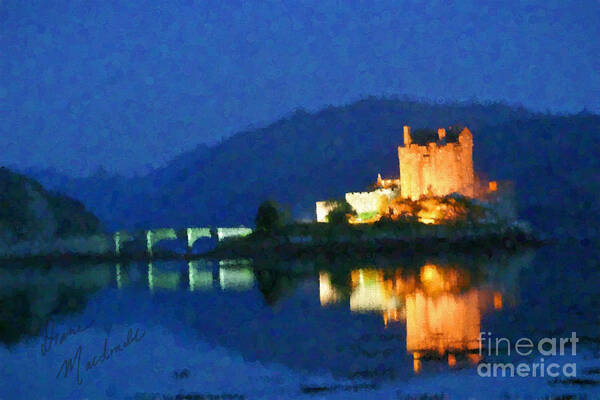 Old Poster featuring the photograph Eilean Donan Castle by Diane Macdonald