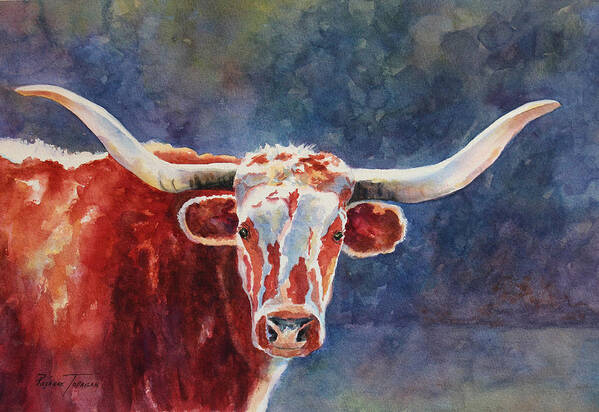 Longhorn Poster featuring the painting el rey... Longhorn by Roxanne Tobaison