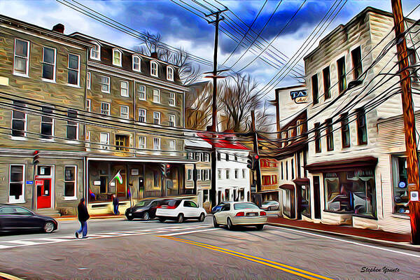 Ellicott Poster featuring the digital art Ellicott City Streets by Stephen Younts