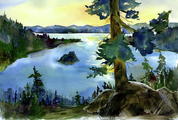 Emerald Bay Poster featuring the painting Emerald Morn, Lake Tahoe by Joan Chlarson