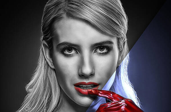 Emma Roberts Poster featuring the mixed media Emma Roberts Collection by Marvin Blaine