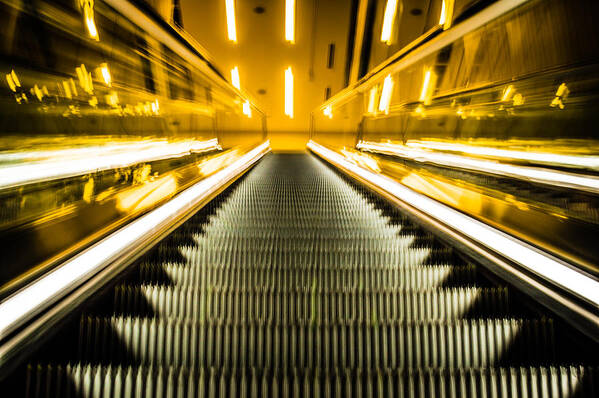 Escalator Poster featuring the photograph Escalator by Stephen Holst