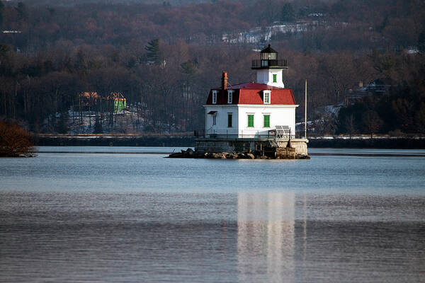 Lighthouse Poster featuring the photograph Esopus Lighthouse in December by Jeff Severson