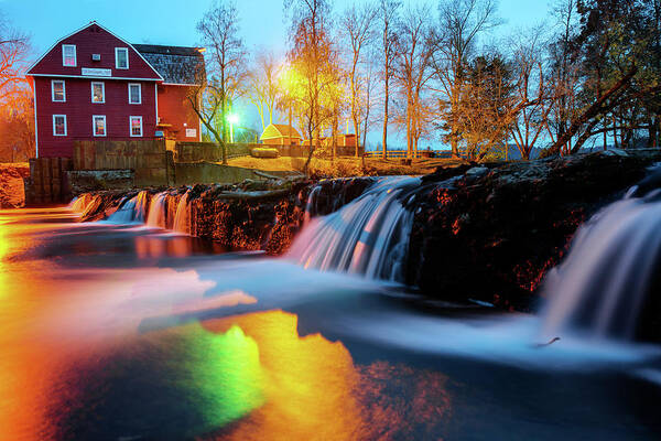 War Eagle Mill Poster featuring the photograph Evening at the War Eagle Mill - Arkansas by Gregory Ballos