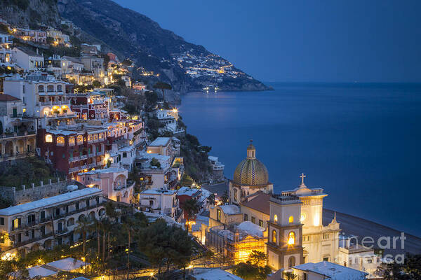 Positano Poster featuring the photograph Evening over Positano by Brian Jannsen