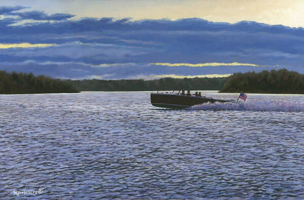 1000 Islands Poster featuring the painting Evening Run by Richard De Wolfe