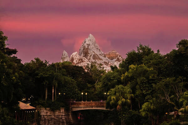 Walt Disney World Poster featuring the photograph Everest Sunset by Sara Frank
