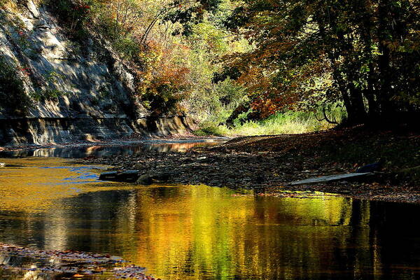 Autumn; Landscape; Creek; Autumn; Big Creek; Liberty Hollow; Ohio; Reflection; Poster featuring the photograph Fall at Big Creek by Bruce Patrick Smith
