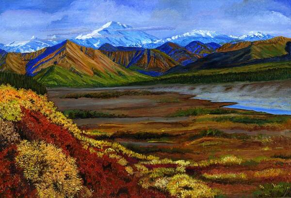 Alaska Poster featuring the painting Fall in Alaska by Vidyut Singhal