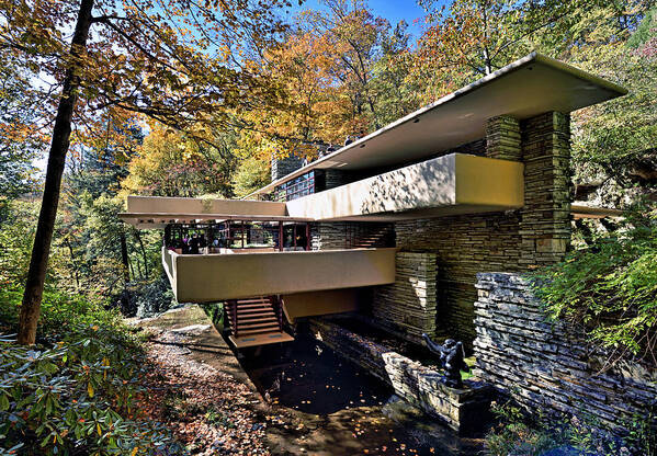 Fallingwater Poster featuring the photograph Fallingwater Pennsylvania - Frank Lloyd Wright by Brendan Reals