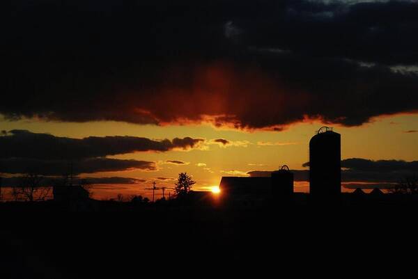 Sunset Poster featuring the photograph Farmer's Sunset by Wanda Jesfield