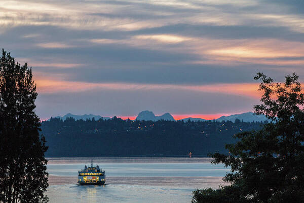 Sunrise Poster featuring the photograph Ferry Tillikum at Dawn by E Faithe Lester