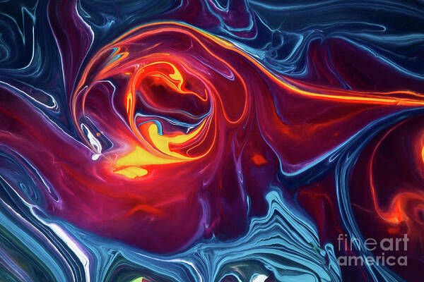 Abstract Poster featuring the painting Fiery Red by Patti Schulze