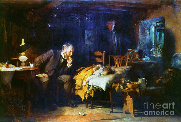 1891 Poster featuring the painting The Doctor, 1891 by Sir Luke Fildes