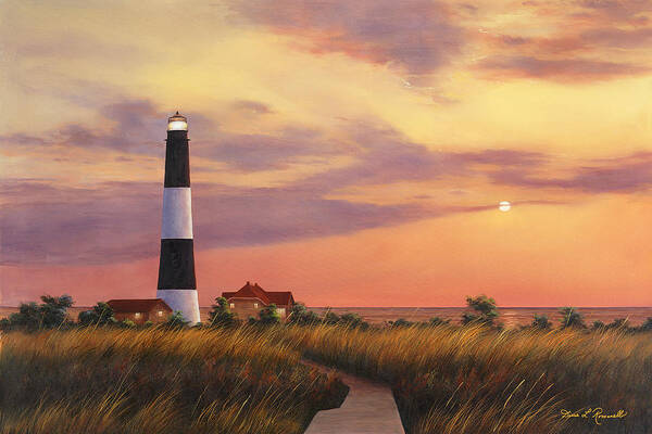 Lighthouse Poster featuring the painting Fire Island Lighthouse by Diane Romanello