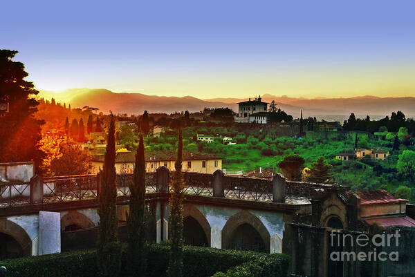 Firenze Poster featuring the photograph Firenze at Dusk by Carlos Alkmin