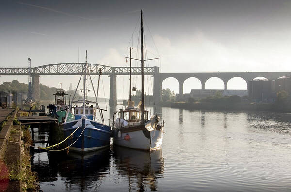 Ireland Poster featuring the photograph Fishing Boats, Boyne Viaduct by Sublime Ireland