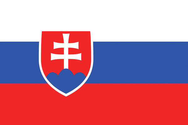 Slovak Poster featuring the digital art Flag of Slovakia by Roy Pedersen