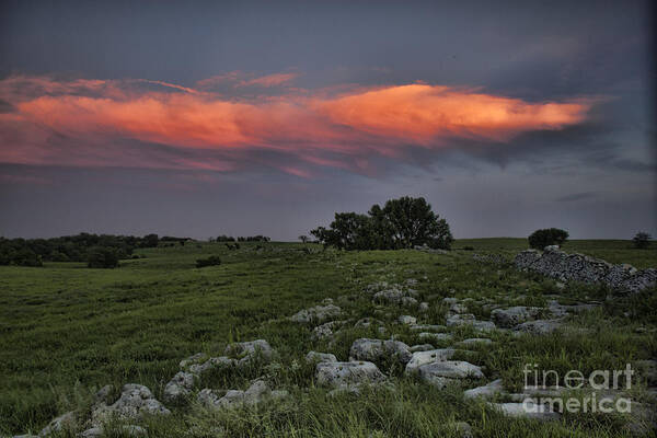 Kansas Poster featuring the photograph Flinthills Sunset by Crystal Nederman