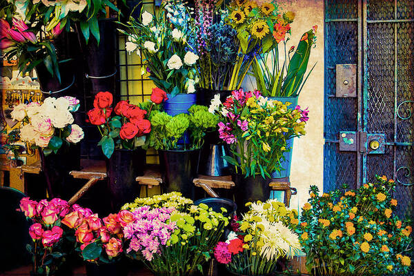 Bonnie Follett Poster featuring the photograph Flowers for Sale by Bonnie Follett