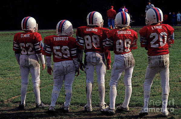 American Dream Poster featuring the photograph Football Team Kids On Sideline by Jim Corwin