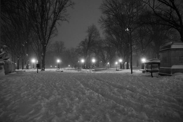 Ny Poster featuring the photograph Footprints in the snow by Kurt Von Dietsch