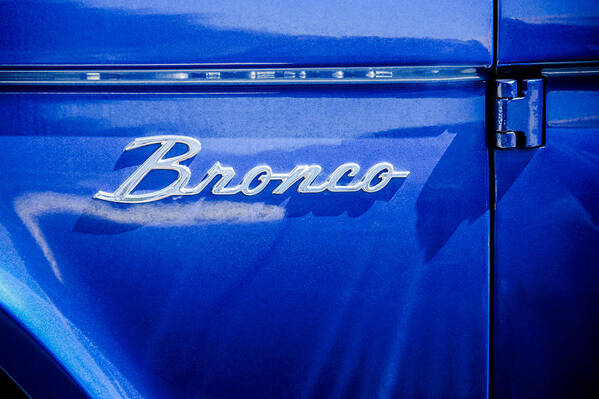 Ford Bronco Side Emblem Poster featuring the photograph Ford Bronco Side Emblem -0827c by Jill Reger