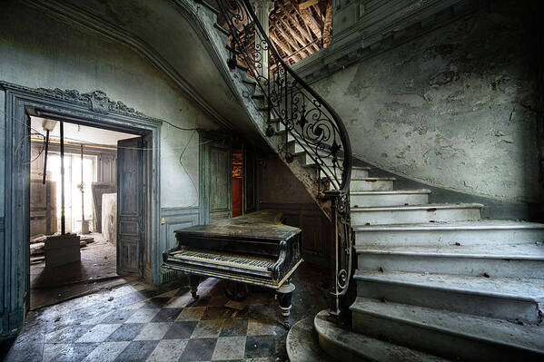 Abandoned Poster featuring the photograph The sound of decay - abandoned piano by Dirk Ercken