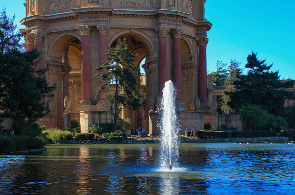 Bonnie Follett Poster featuring the photograph Fountain and Palace of FIne Arts by Bonnie Follett