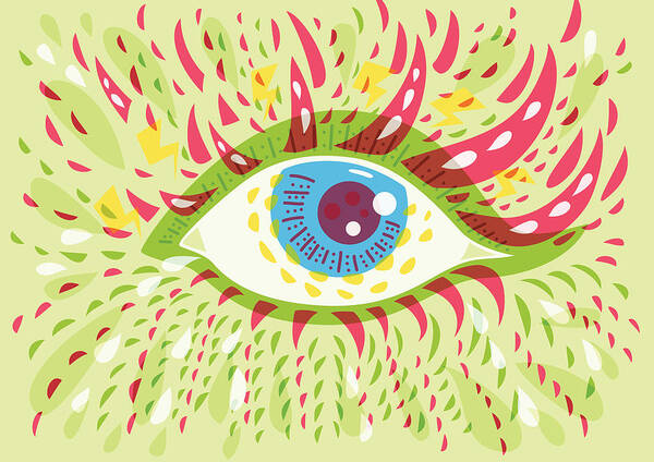 Eye Poster featuring the digital art From Looking Psychedelic Eye by Boriana Giormova