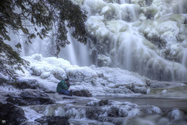 Houston Brook Falls Poster featuring the photograph Frozen Falls by John Meader