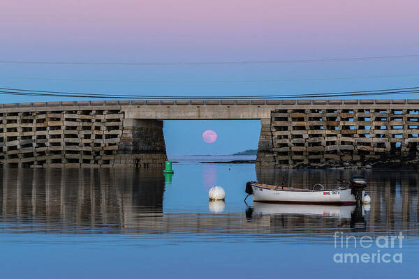 2018 Poster featuring the photograph Full moon moonrise at the Cribstone bridge by Craig Shaknis