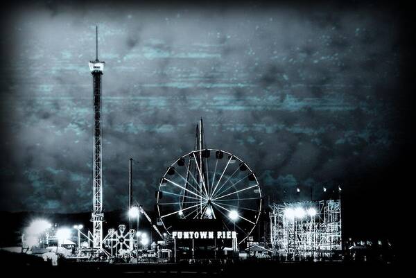 Amusement Parks Poster featuring the photograph Fun in The Dark - Jersey Shore by Angie Tirado