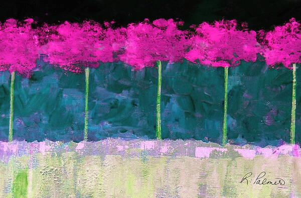 Abstract Poster featuring the painting Fuschia Trees by Ruth Palmer