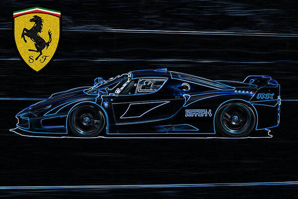 Ferrari Poster featuring the drawing FXX art by Darrell Foster
