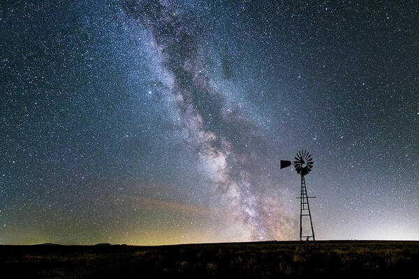 Milky Way Poster featuring the photograph Galactic Pastures by Evan Ludes