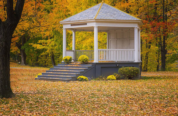 The Brattleboro Retreat Meadows Poster featuring the photograph Gazebo In Common by Tom Singleton