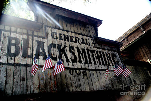 Building Poster featuring the photograph General Blacksmithing by Linda Shafer