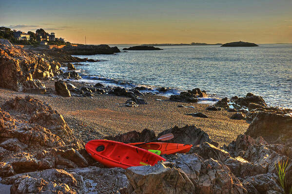 Marblehead Poster featuring the photograph Getting ready for a morning Kayak Marblehead MA by Toby McGuire