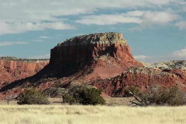 Red Poster featuring the photograph Ghost Ranch Mesa by David Diaz