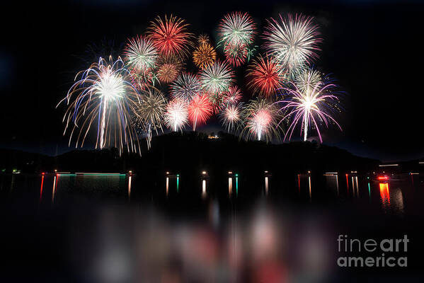 Fireworks Poster featuring the photograph Giant display of firework - paintography by Dan Friend