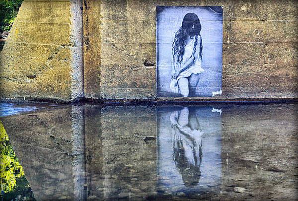 Reflection Poster featuring the photograph Girl in the Mural by AJ Schibig